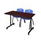 Kobe Rectangle Tables > Training Tables > Kobe Mobile Table & Chair Sets, 48 W, 24 L, 29 H, Mahogany MKTRCC4824MH47BE - alternate 1